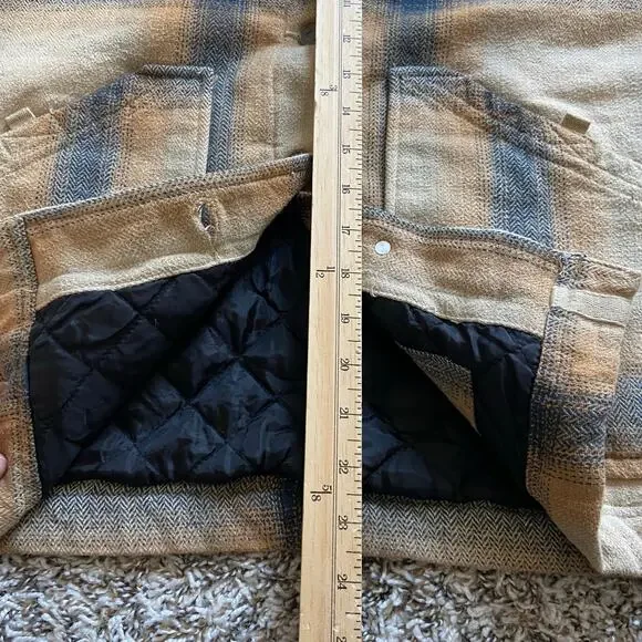 Prana Bridges Flannel Jacket Women's Small Sandstone Quilted Lining Chore Coat - Picture 11 of 13